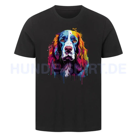 Premium T-Shirt "Springer Spaniel Paint" Schwarz – hunde-shirt.de