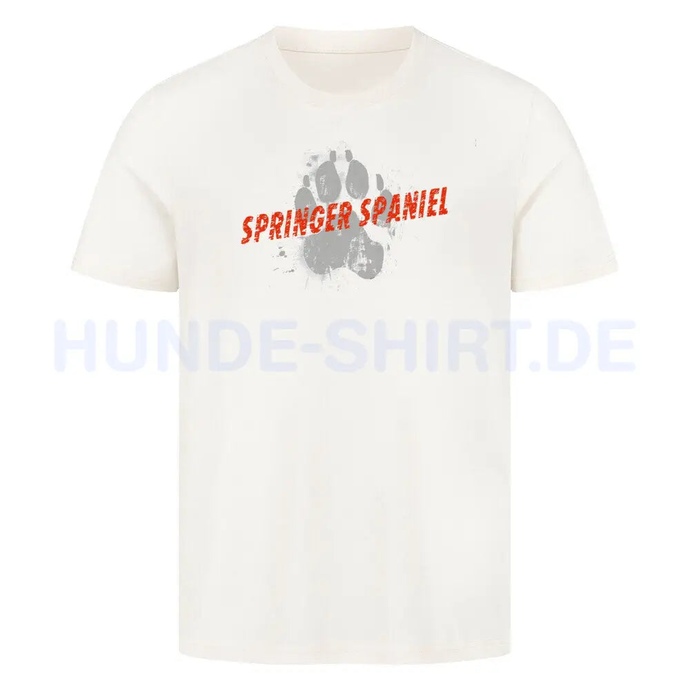 Premium T-Shirt "Springer Spaniel - PAW" Natural Raw – hunde-shirt.de