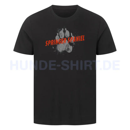 Premium T-Shirt "Springer Spaniel - PAW" Schwarz – hunde-shirt.de