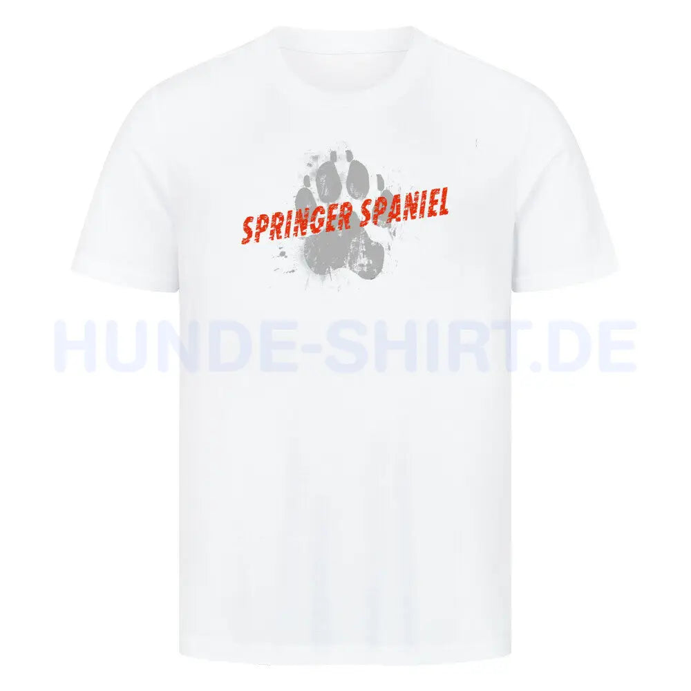 Premium T-Shirt "Springer Spaniel - PAW" Weiß – hunde-shirt.de