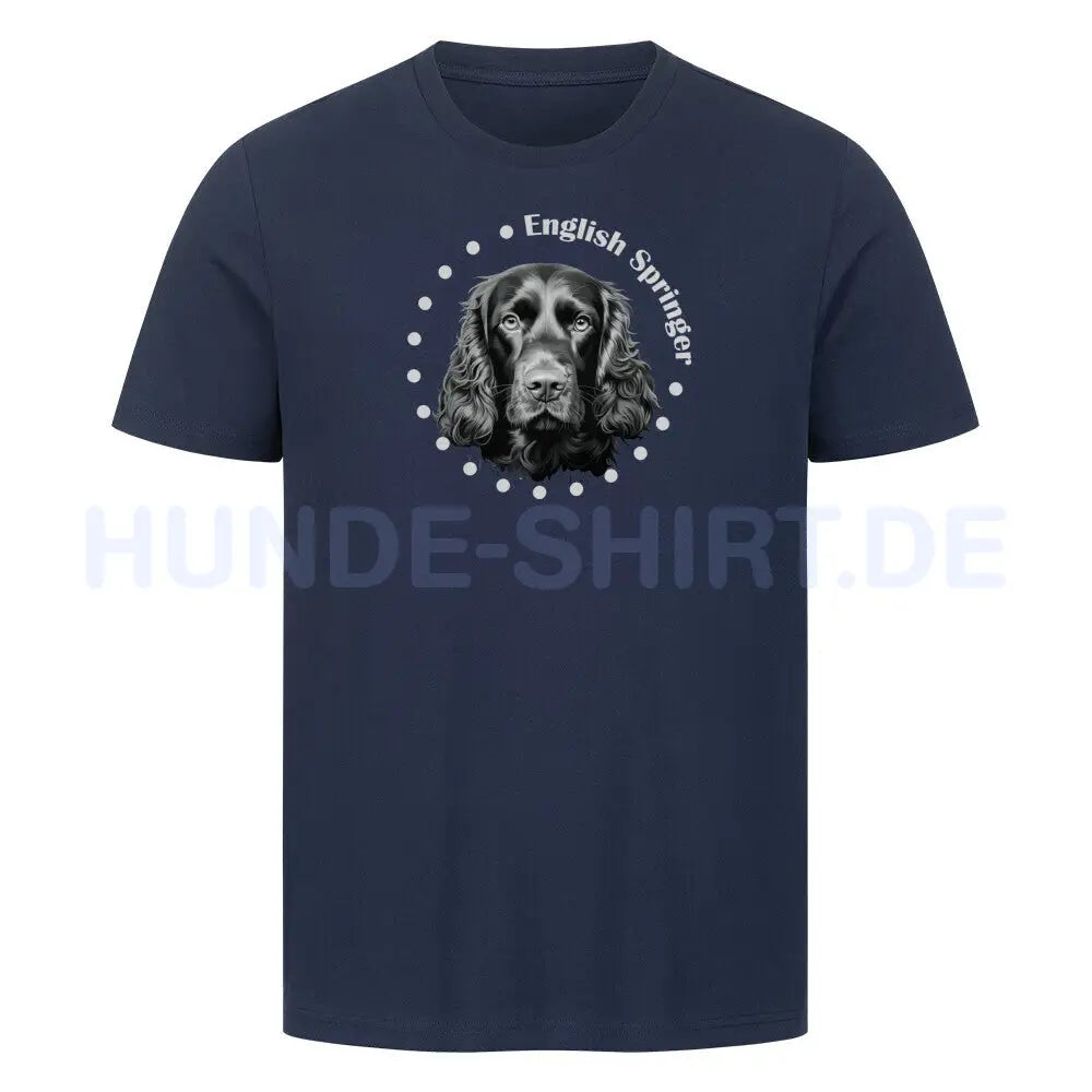 Premium T-Shirt "Springer Spaniel Rounded" French Navy – hunde-shirt.de