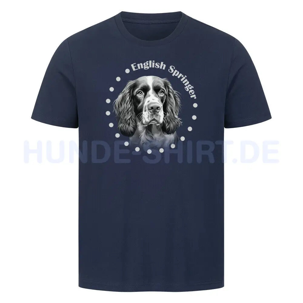 Premium T-Shirt "Springer Spaniel Rounded" French Navy – hunde-shirt.de