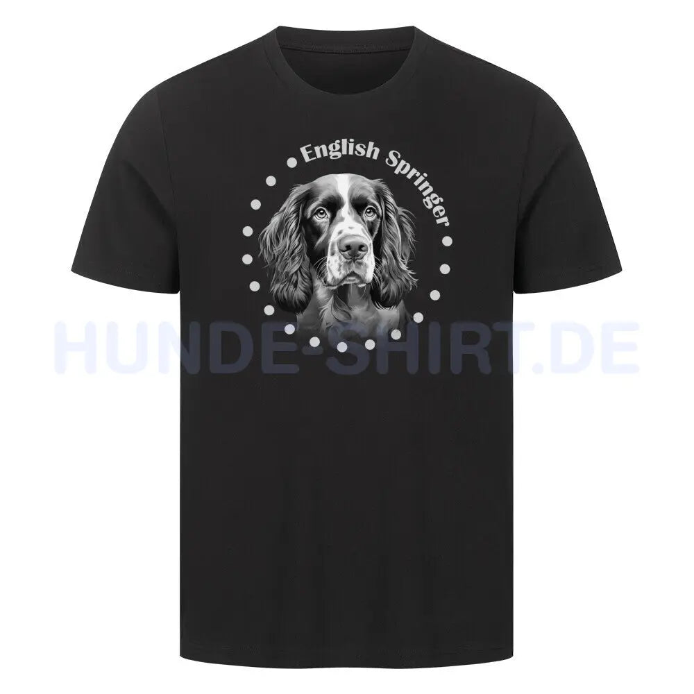 Premium T-Shirt "Springer Spaniel Rounded" Schwarz – hunde-shirt.de