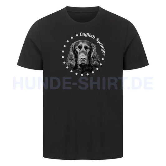 Premium T-Shirt "Springer Spaniel Rounded" Schwarz – hunde-shirt.de