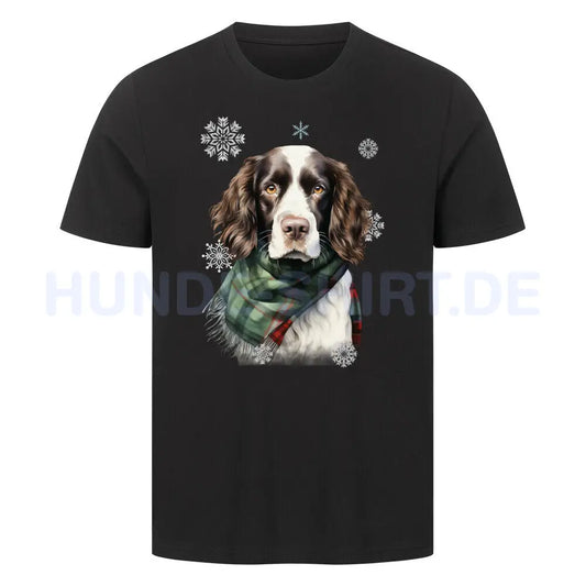 Premium T-Shirt "Springer Spaniel Winter" Schwarz – hunde-shirt.de