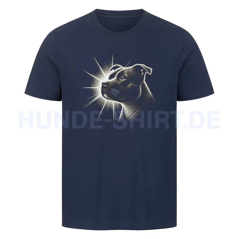 Premium T-Shirt "Staffordshire - Bright 2" French Navy – hunde-shirt.de