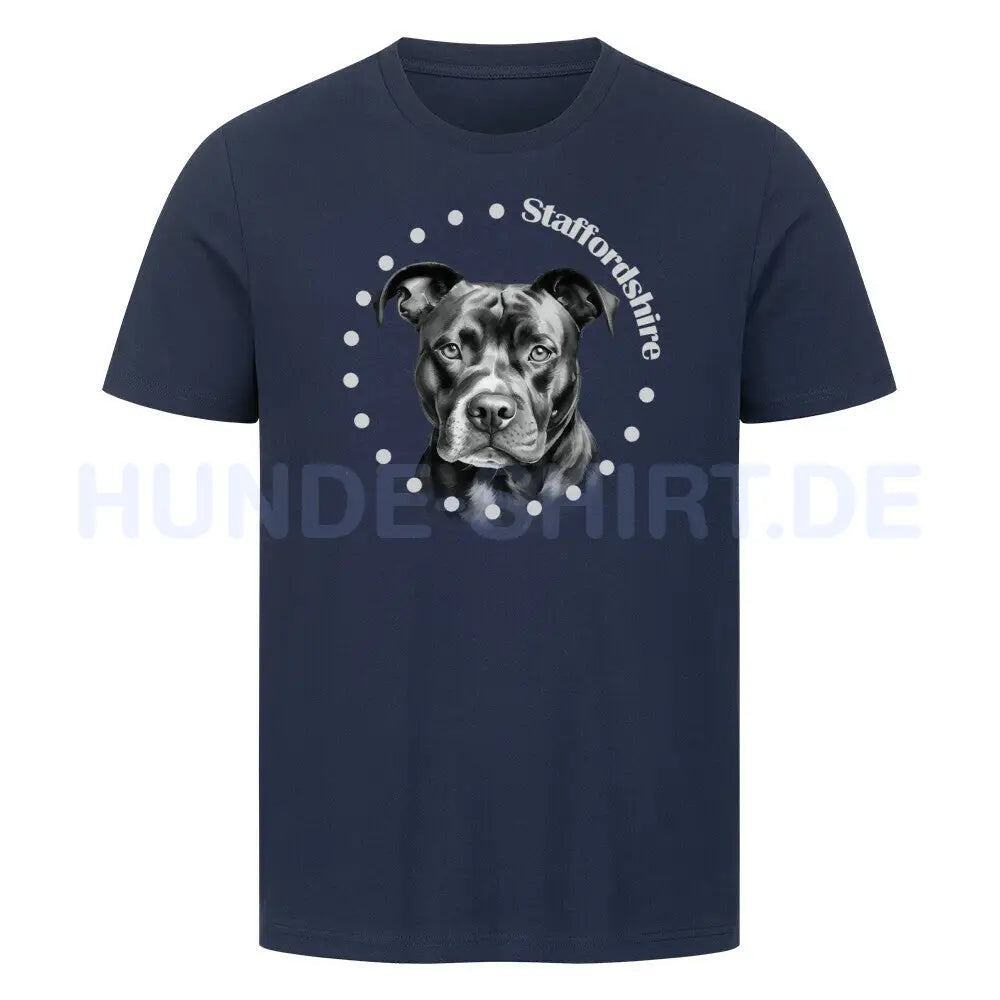 Premium T-Shirt " Staffordshire Bull Terrier R" French Navy – hunde-shirt.de