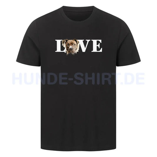 Premium T-Shirt "Staffordshire - LOVE" Schwarz – hunde-shirt.de