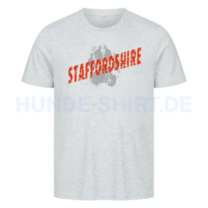 Premium T-Shirt "Staffordshire - PAW" Heather Grey – hunde-shirt.de