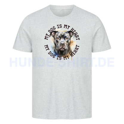 Premium T-Shirt "Staffordshire Terrier grau" Heather Grey – hunde-shirt.de