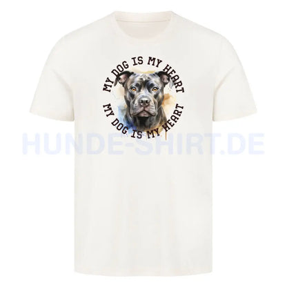 Premium T-Shirt "Staffordshire Terrier grau" Natural Raw – hunde-shirt.de