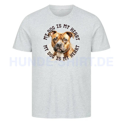 Premium T-Shirt "Staffy" Heather Grey – hunde-shirt.de