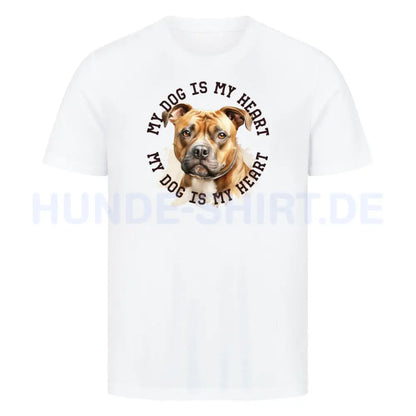 Premium T-Shirt "Staffy" Weiß – hunde-shirt.de