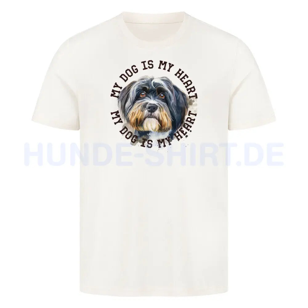 Premium T-Shirt "Tibet Terrier HEART" Natural Raw – hunde-shirt.de