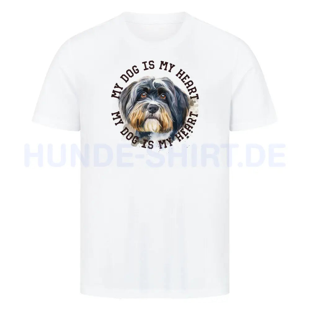 Premium T-Shirt "Tibet Terrier HEART" Weiß – hunde-shirt.de