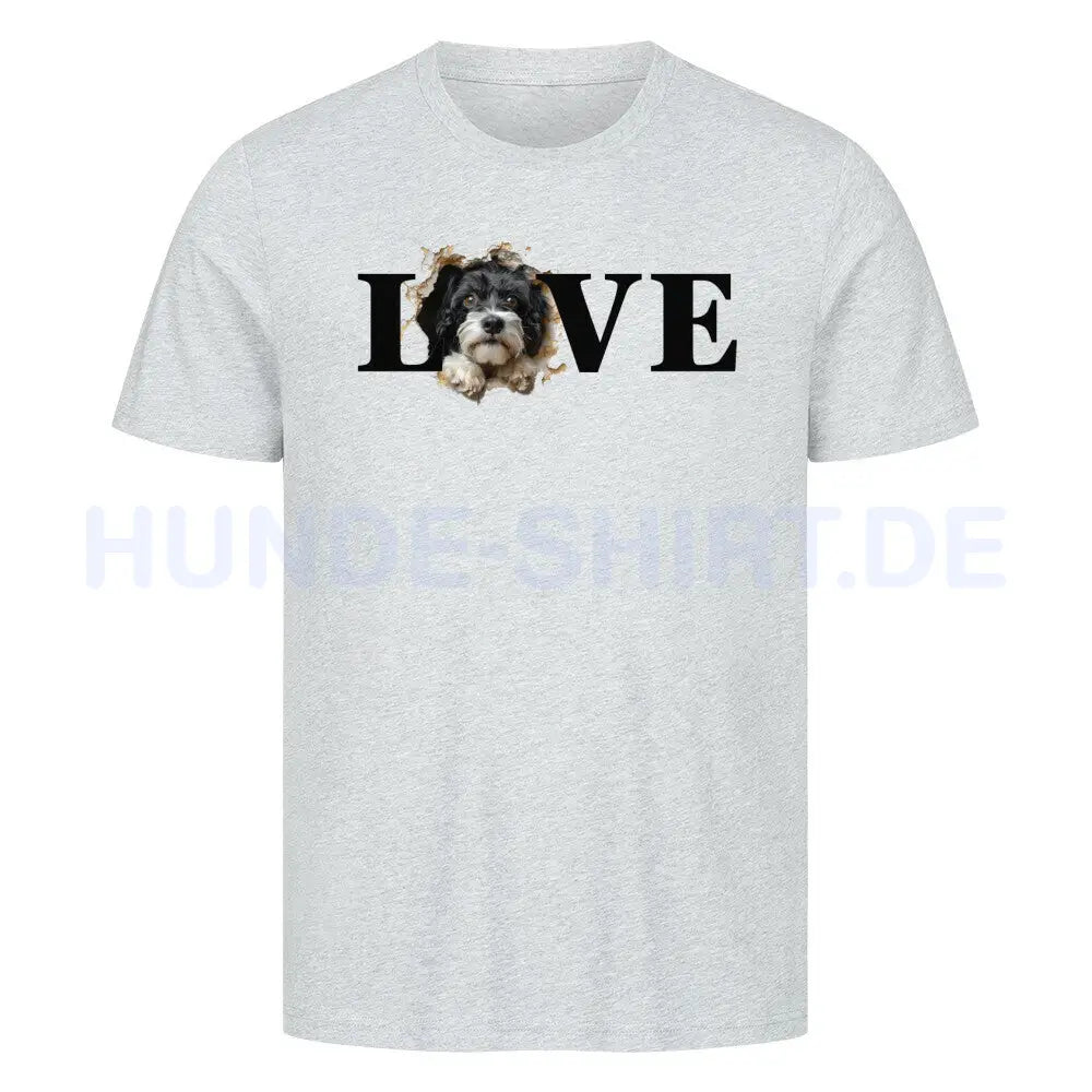 Premium T-Shirt "Tibet Terrier LOVE" Heather Grey – hunde-shirt.de