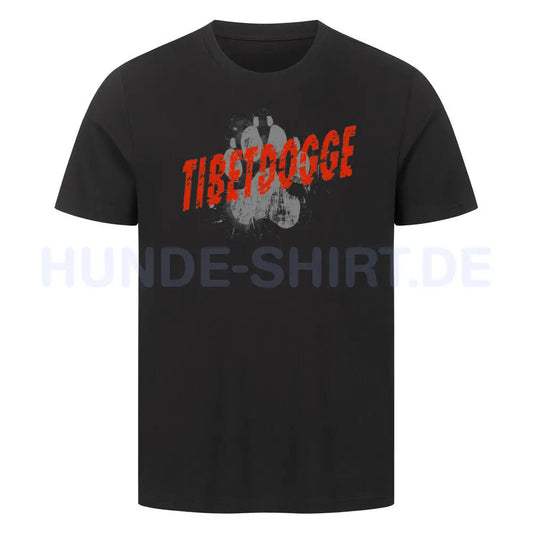 Premium T-Shirt "Tibetdogge - PAW" Schwarz – hunde-shirt.de