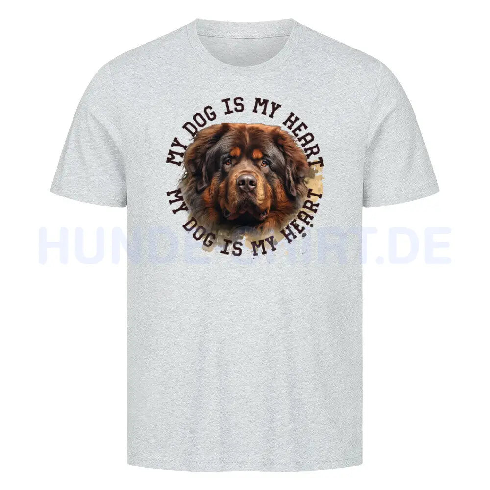 Premium T-Shirt "Tibetmastiff HEART" Heather Grey – hunde-shirt.de