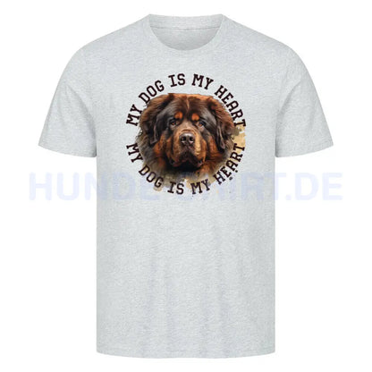 Premium T-Shirt "Tibetmastiff HEART" Heather Grey – hunde-shirt.de