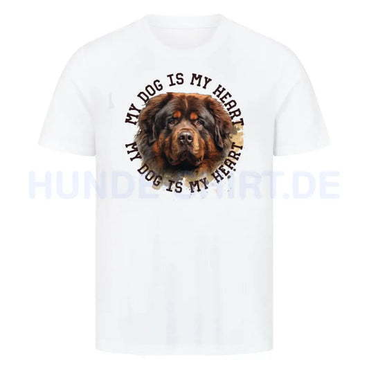 Premium T-Shirt "Tibetmastiff HEART" Weiß – hunde-shirt.de