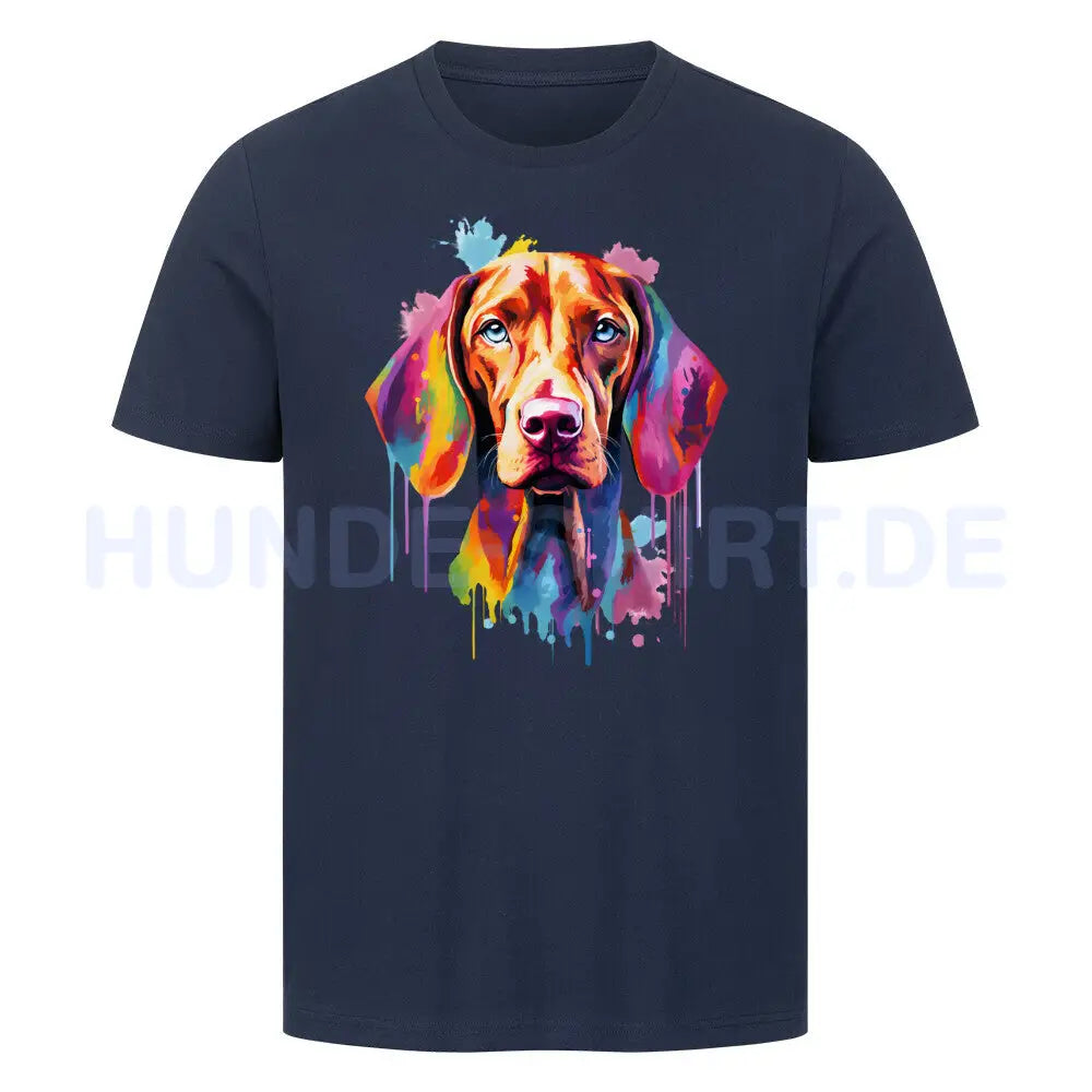 Premium T-Shirt "Vizsla Paint" French Navy – hunde-shirt.de