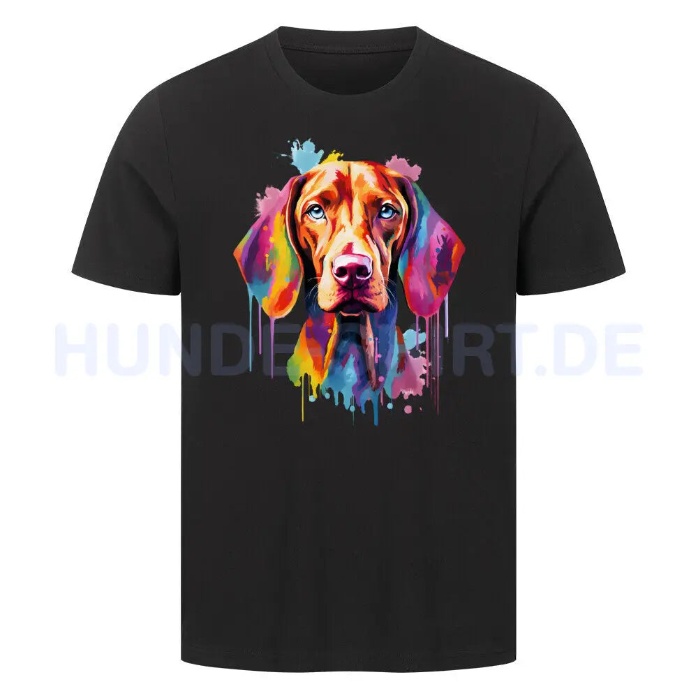 Premium T-Shirt "Vizsla Paint" Schwarz – hunde-shirt.de