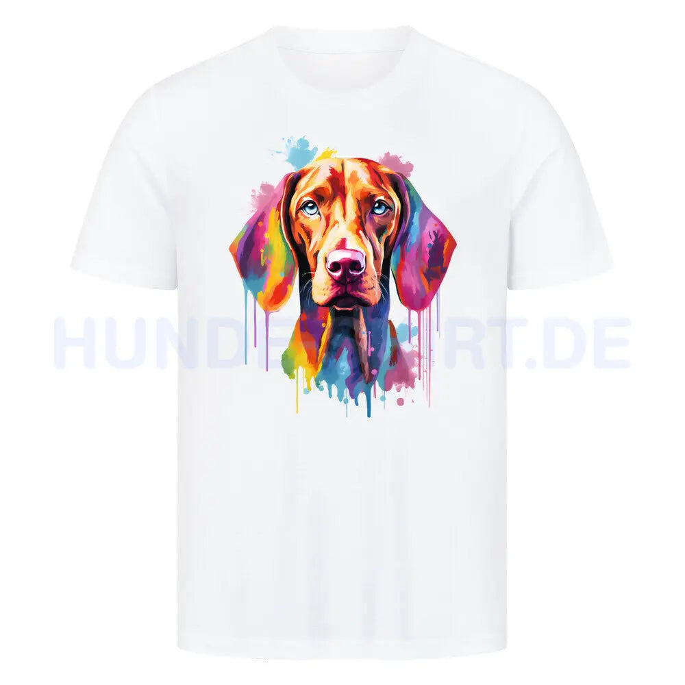 Premium T-Shirt "Vizsla Paint" Weiß – hunde-shirt.de