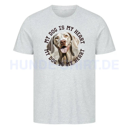 Premium T-Shirt "Weimaraner HEART 2" Heather Grey – hunde-shirt.de