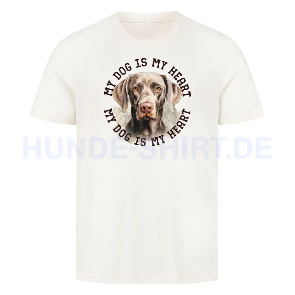 Premium T-Shirt "Weimaraner HEART" Natural Raw – hunde-shirt.de