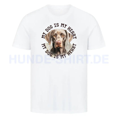 Premium T-Shirt "Weimaraner HEART" Weiß – hunde-shirt.de