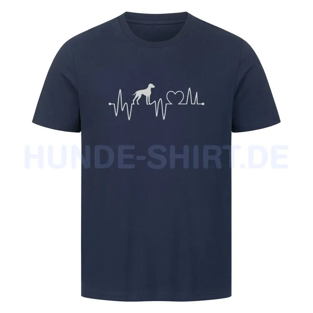 Premium T-Shirt "Weimaraner - Heartbeat" French Navy – hunde-shirt.de