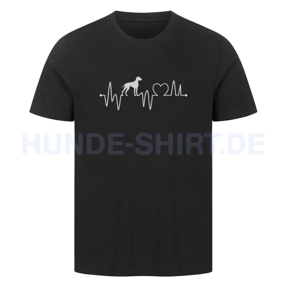 Premium T-Shirt "Weimaraner - Heartbeat" Schwarz – hunde-shirt.de