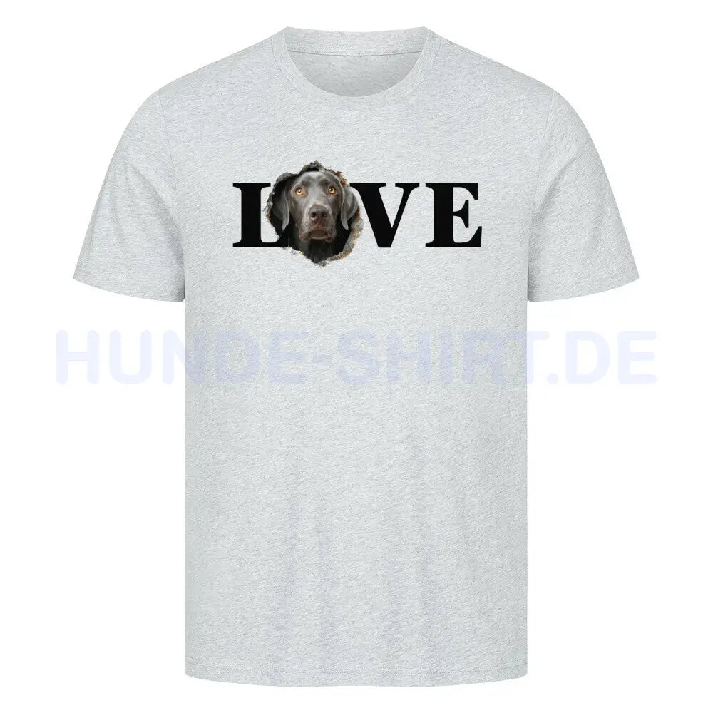 Premium T-Shirt "Weimaraner LOVE 2" Heather Grey – hunde-shirt.de