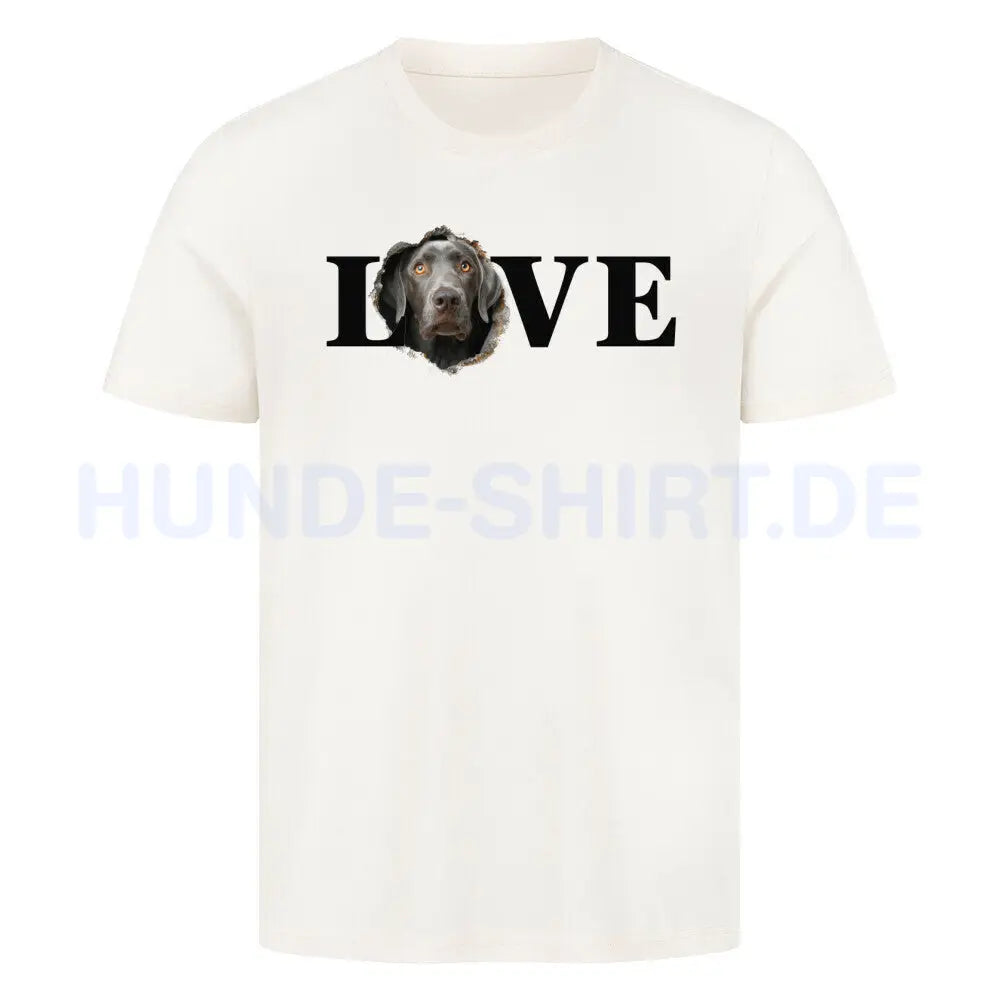 Premium T-Shirt "Weimaraner LOVE 2" Natural Raw – hunde-shirt.de