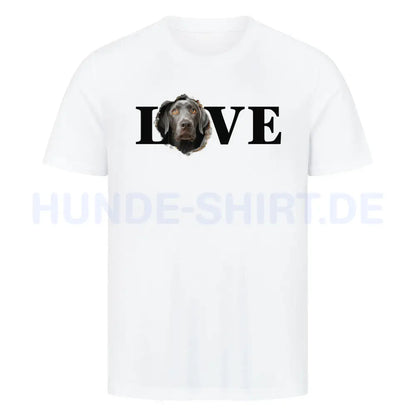 Premium T-Shirt "Weimaraner LOVE 2" Weiß – hunde-shirt.de