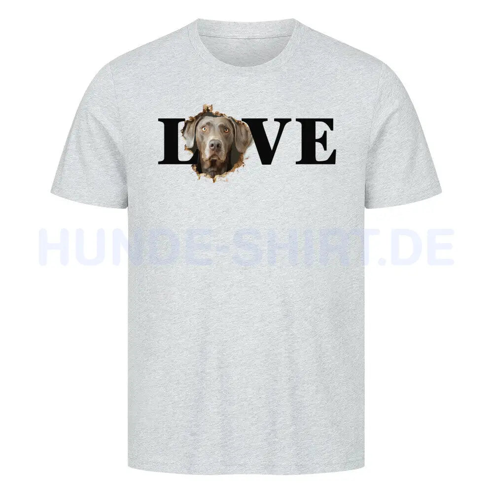 Premium T-Shirt "Weimaraner LOVE" Heather Grey – hunde-shirt.de