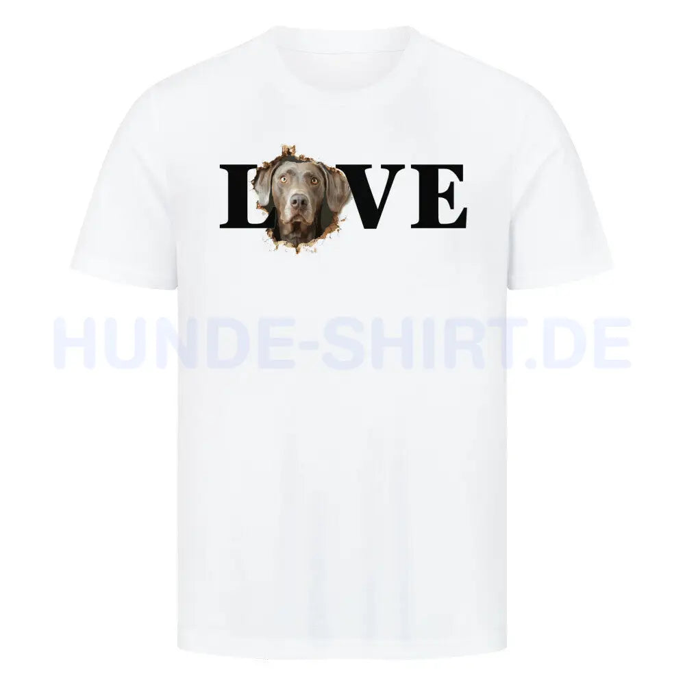 Premium T-Shirt "Weimaraner LOVE" Weiß – hunde-shirt.de