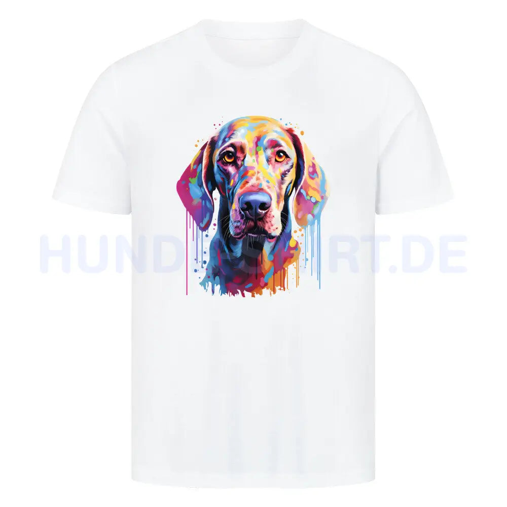 Premium T-Shirt "Weimaraner Paint" Weiß – hunde-shirt.de