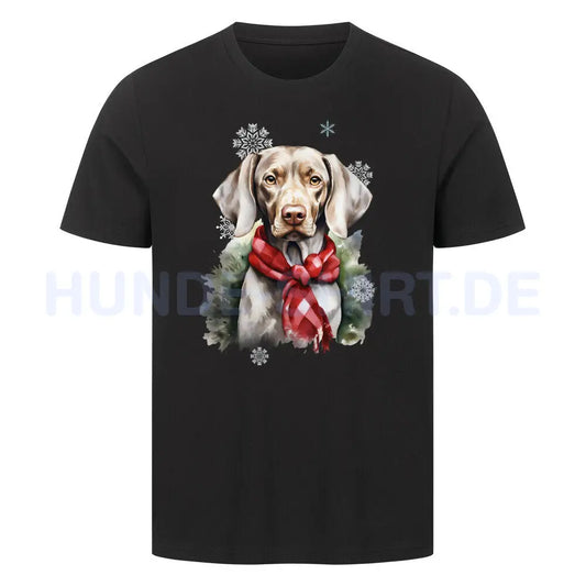 Premium T-Shirt "Weimaraner Winter" Schwarz – hunde-shirt.de