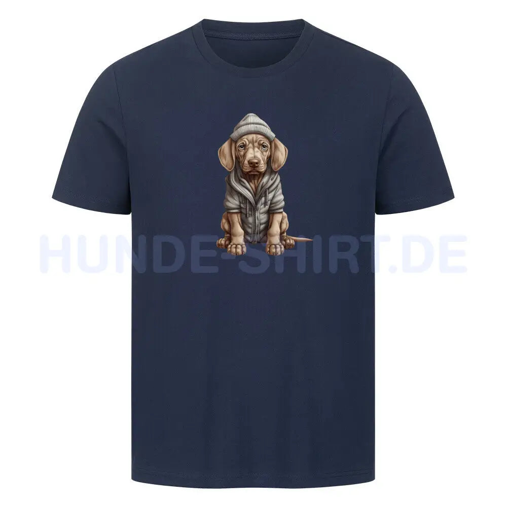 Premium T-Shirt "Weimaraner - Winterbub" French Navy – hunde-shirt.de