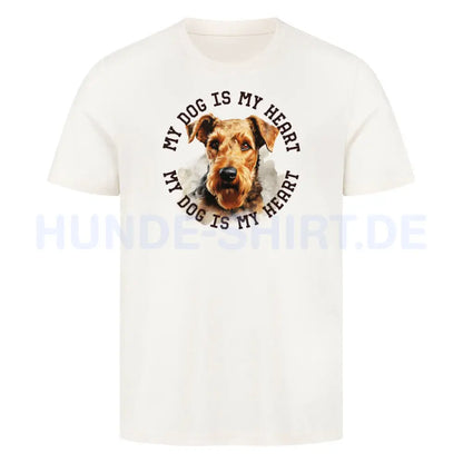 Premium T-Shirt "Welsh Terrier HEART" Natural Raw – hunde-shirt.de