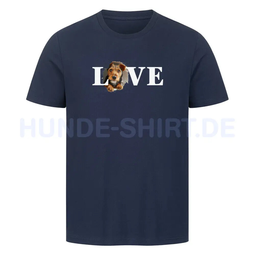 Premium T-Shirt "Welsh Terrier - LOVE" French Navy – hunde-shirt.de