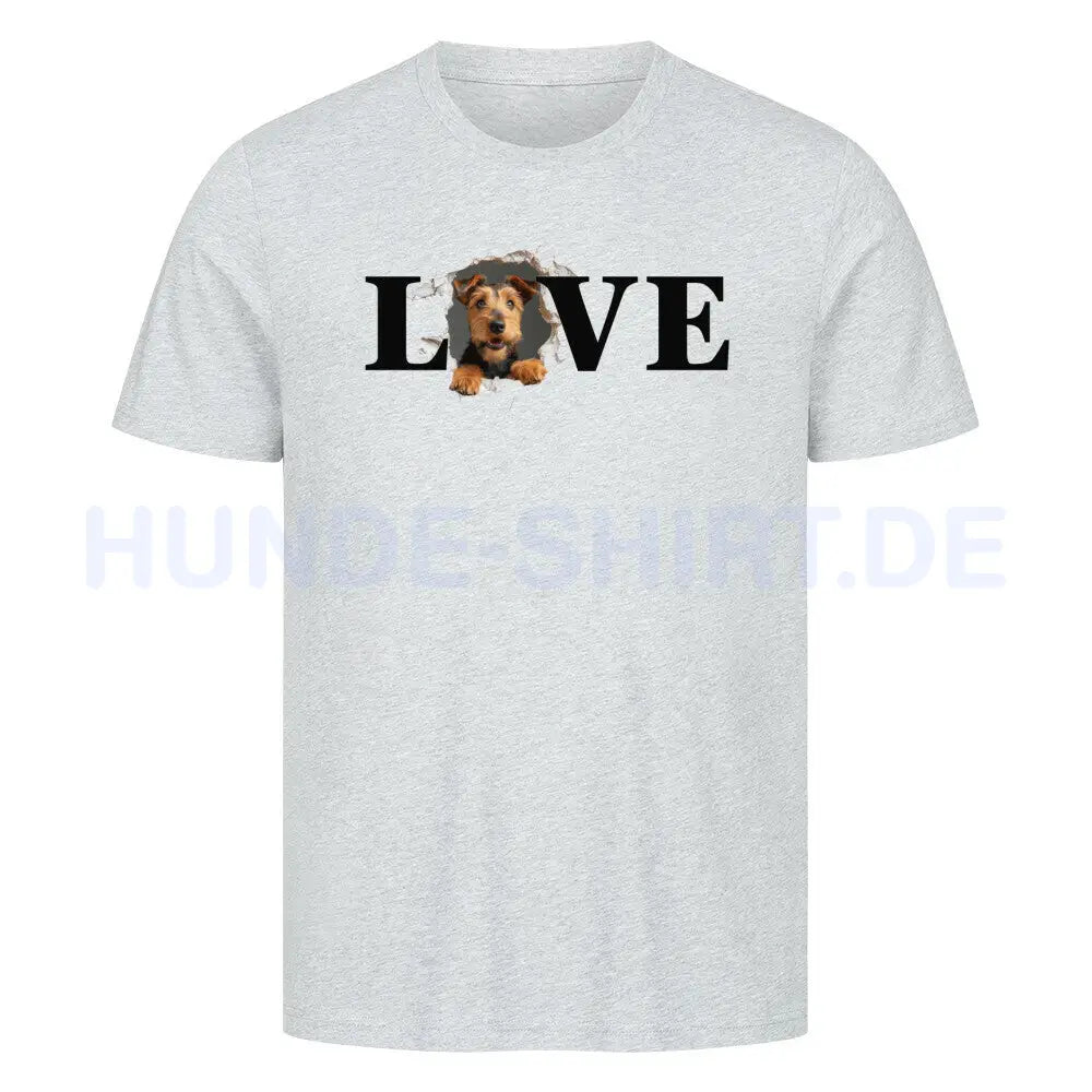 Premium T-Shirt "Welsh Terrier LOVE" Heather Grey – hunde-shirt.de