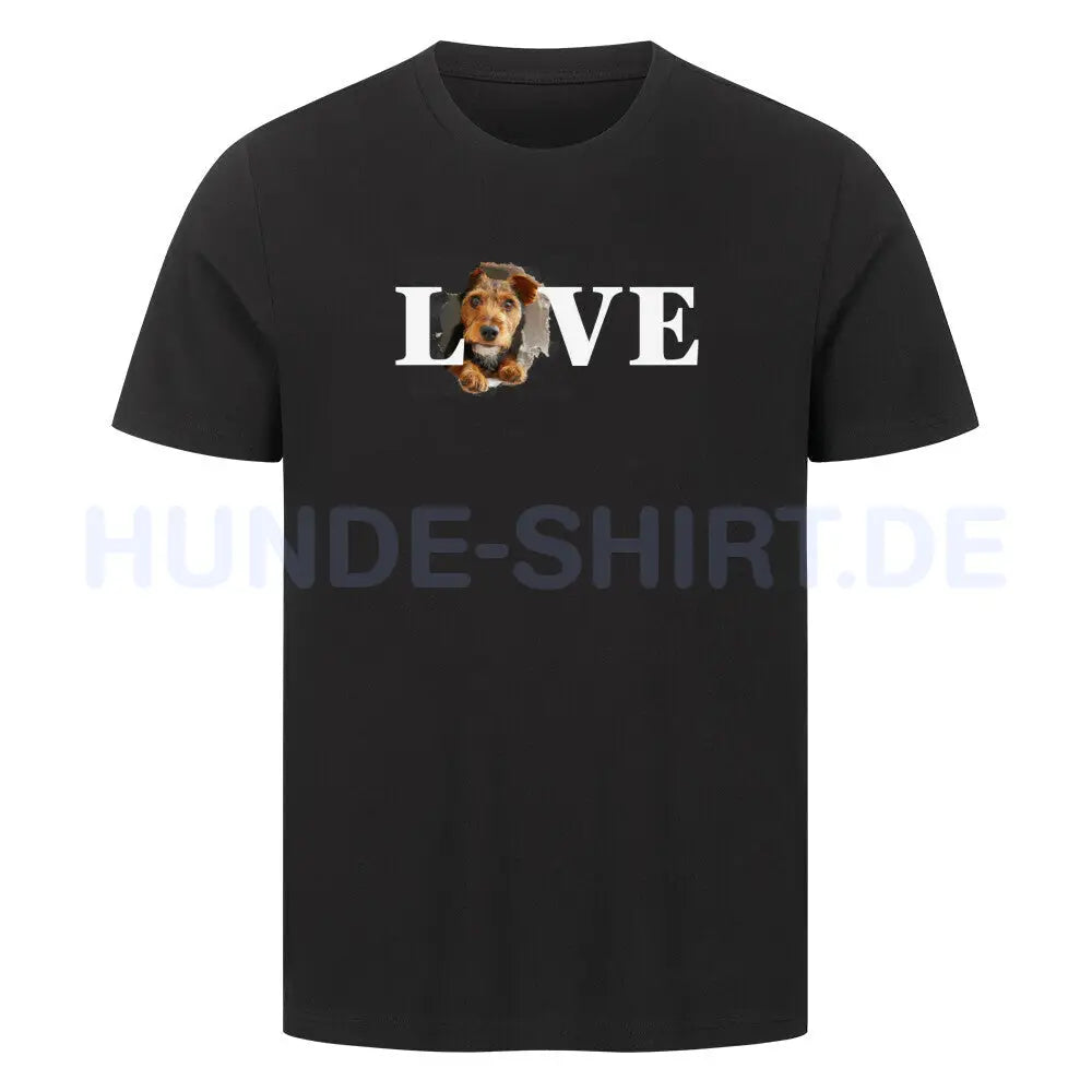 Premium T-Shirt "Welsh Terrier - LOVE" Schwarz – hunde-shirt.de