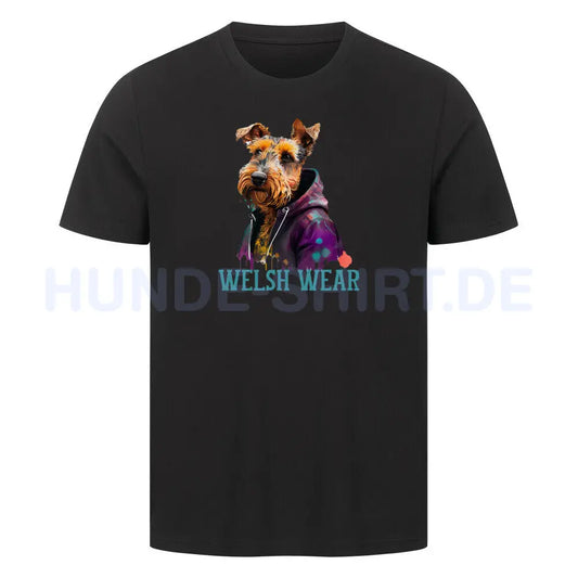 Premium T-Shirt "Welsh Terrier - Welsh Wear" Schwarz – hunde-shirt.de