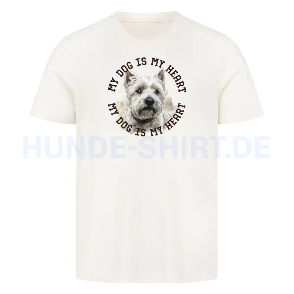 Premium T-Shirt "West Highland White Terrier HEART" Natural Raw – hunde-shirt.de