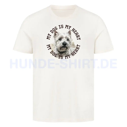 Premium T-Shirt "West Highland White Terrier HEART" Natural Raw – hunde-shirt.de