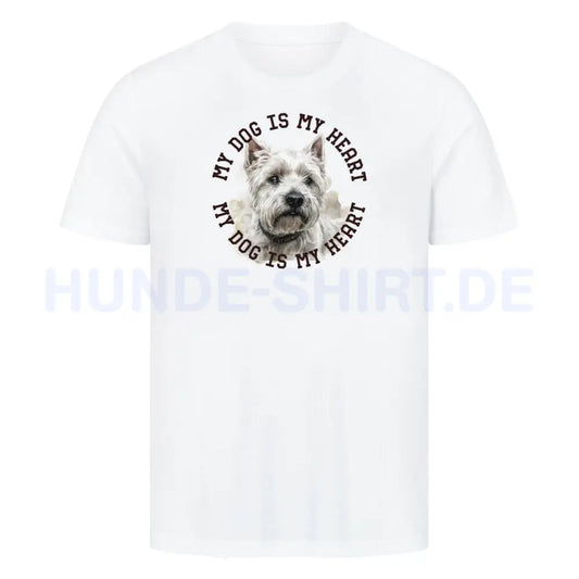 Premium T-Shirt "West Highland White Terrier HEART" Weiß – hunde-shirt.de