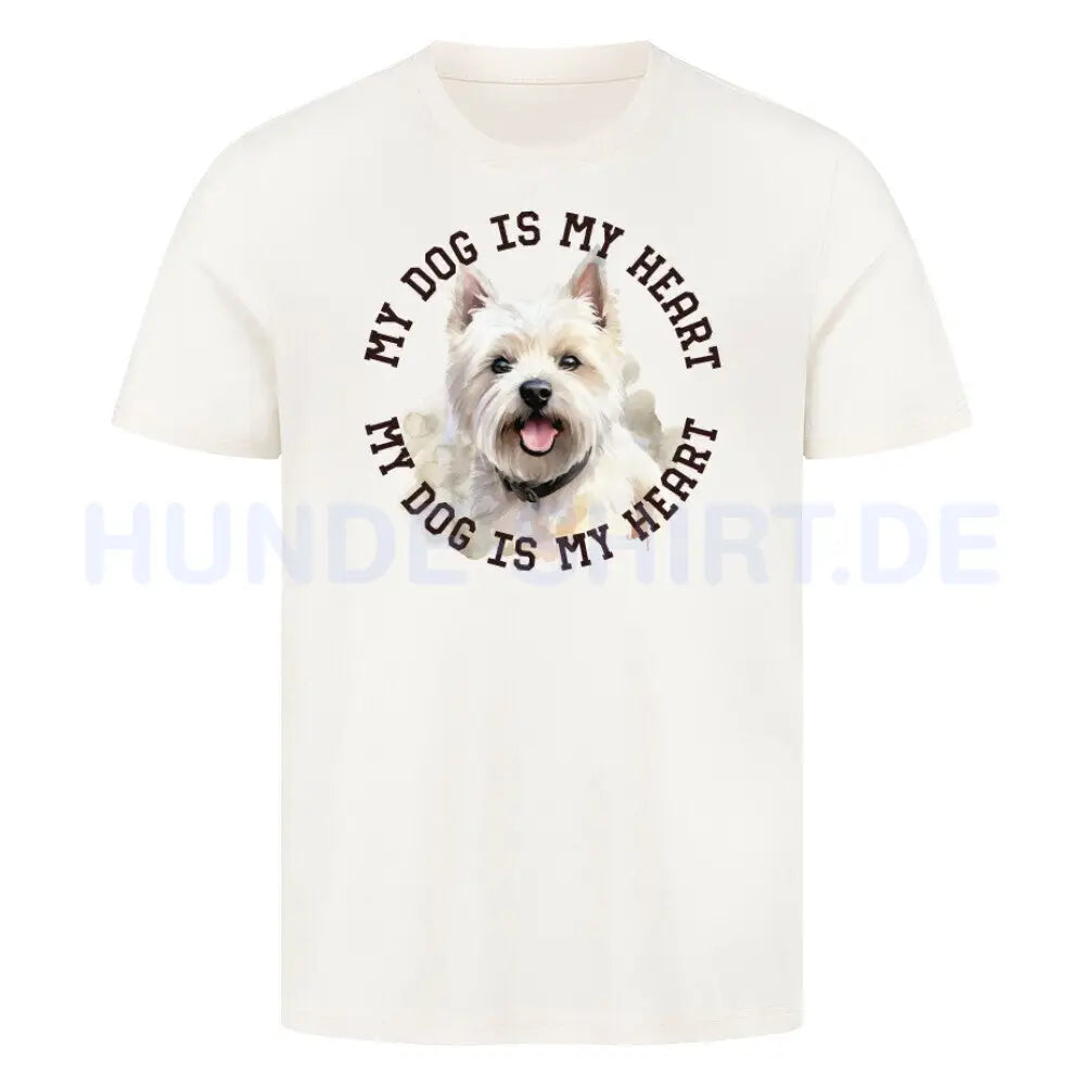 Premium T-Shirt "Westie HEART" Natural Raw – hunde-shirt.de