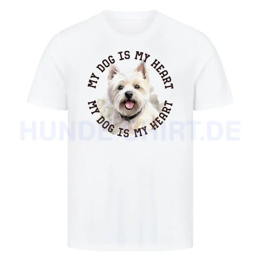 Premium T-Shirt "Westie HEART" Weiß – hunde-shirt.de